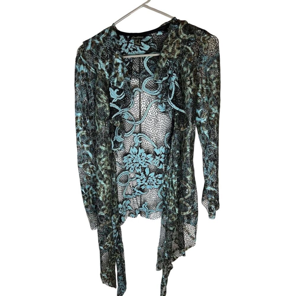 Cartise Women's Floral Sheer Lace Jacket Size 6 Multicolor Mid-Length